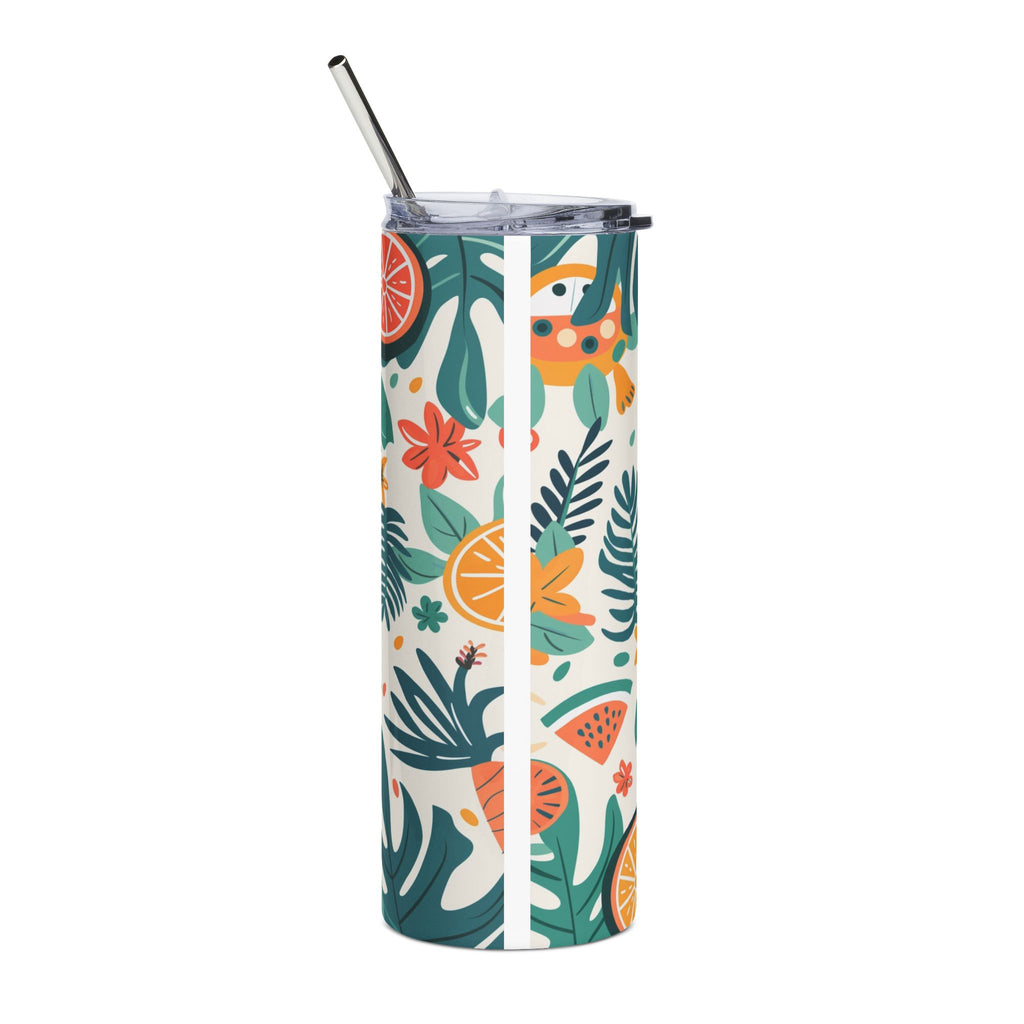 20oz Tumbler — "Hot Mom Summer" Tropical Stainless Steel Travel Cup