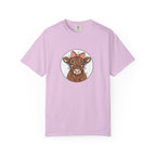 Highland Cow Tee — Cute Cow with Pink Bow Graphic T-Shirt