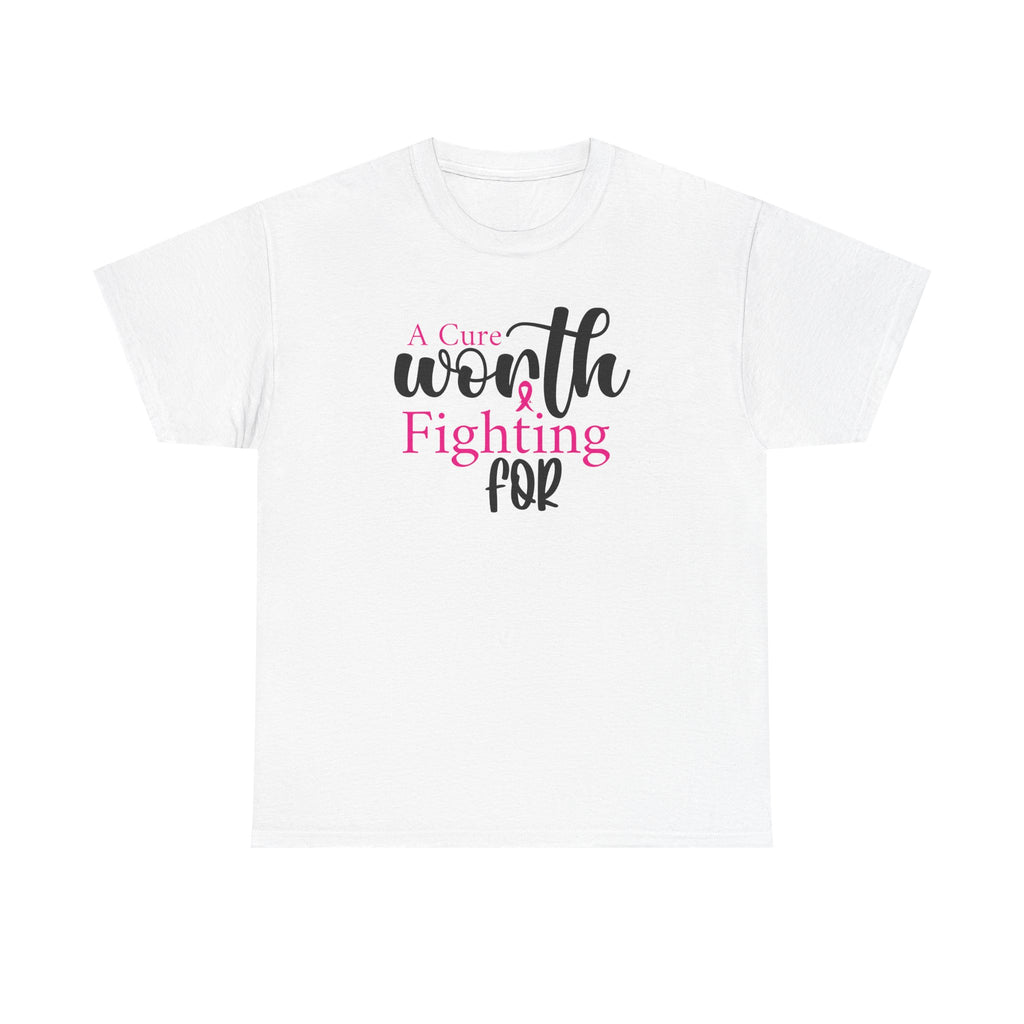 Breast Cancer Support T-Shirt — "Worth Fighting For" Pink Ribbon Tee
