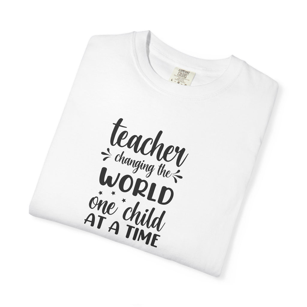 Teacher T-Shirt – "Changing the World One Child at a Time" Inspirational Educator Tee