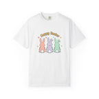 Easter Bunny Trio T-Shirt — "Hoppy Easter" Pastel Graphic Tee