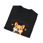 Paws & Coffee Corgi T-Shirt — Cute Dog Lover Coffee Tee