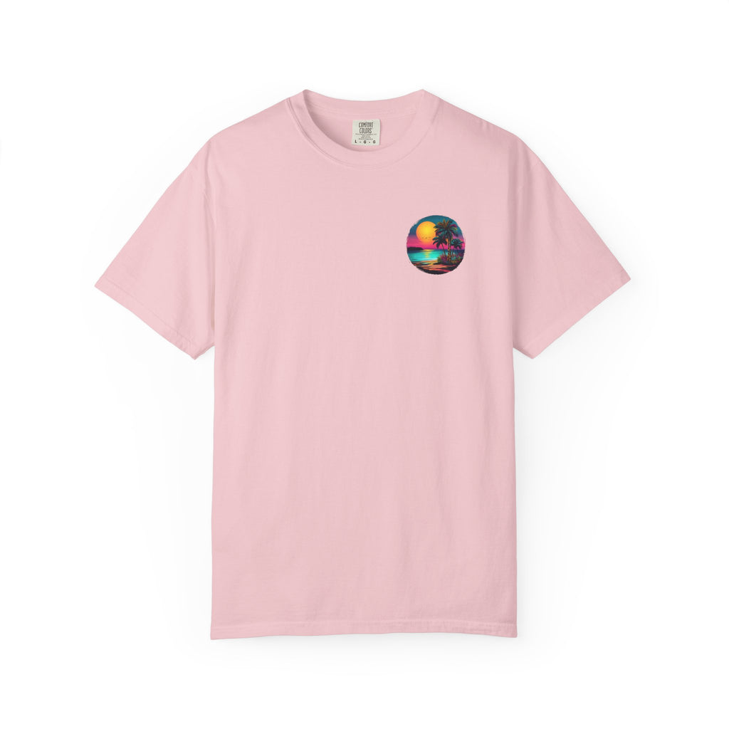 Sunset Sand T-Shirt — Palm Tree Beach Graphic Tee