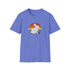 Retro Sunset Bunny T-Shirt — Cute Rabbit Vintage Stripe Tee