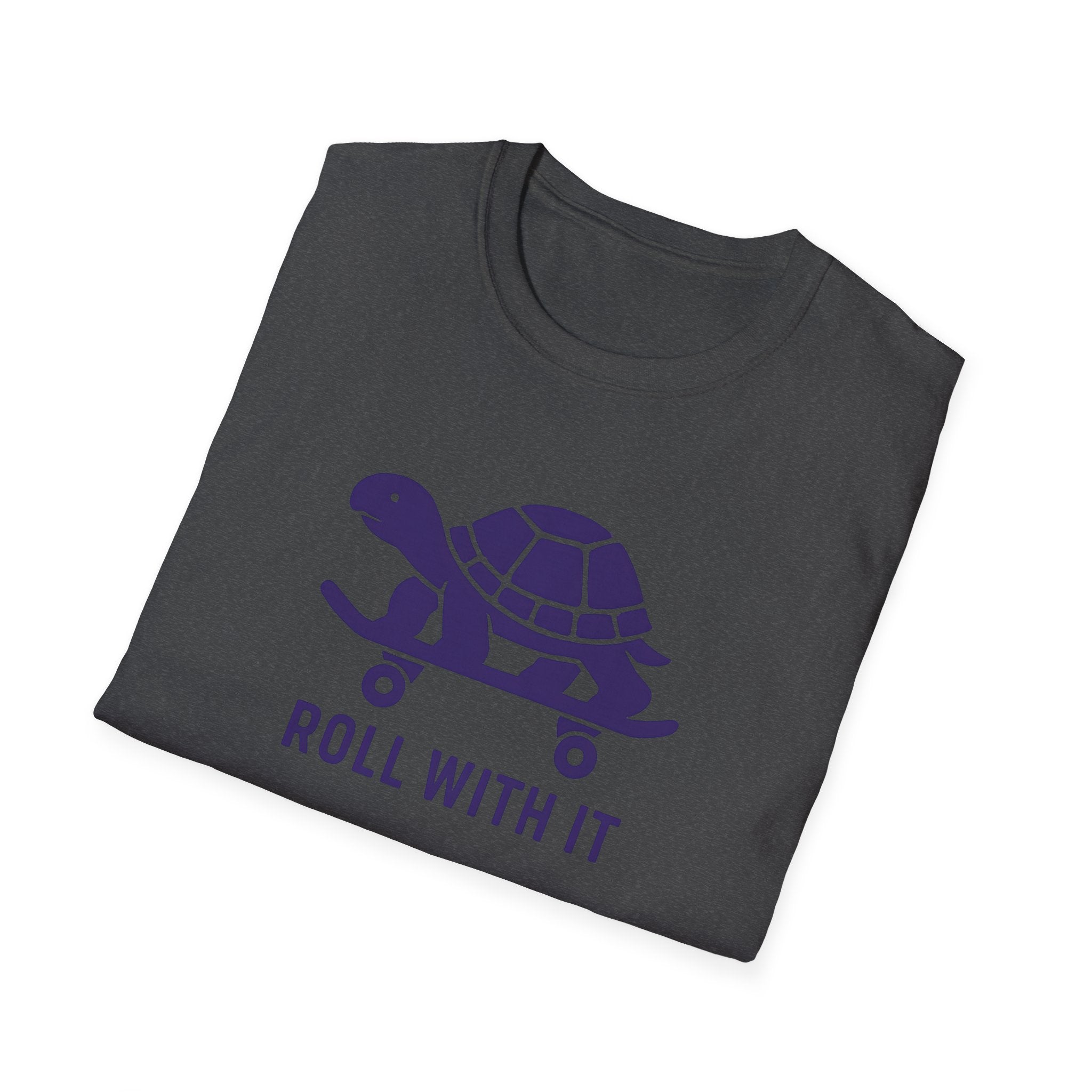 T-Shirt — "Roll With It" Turtle Skateboard Graphic Tee