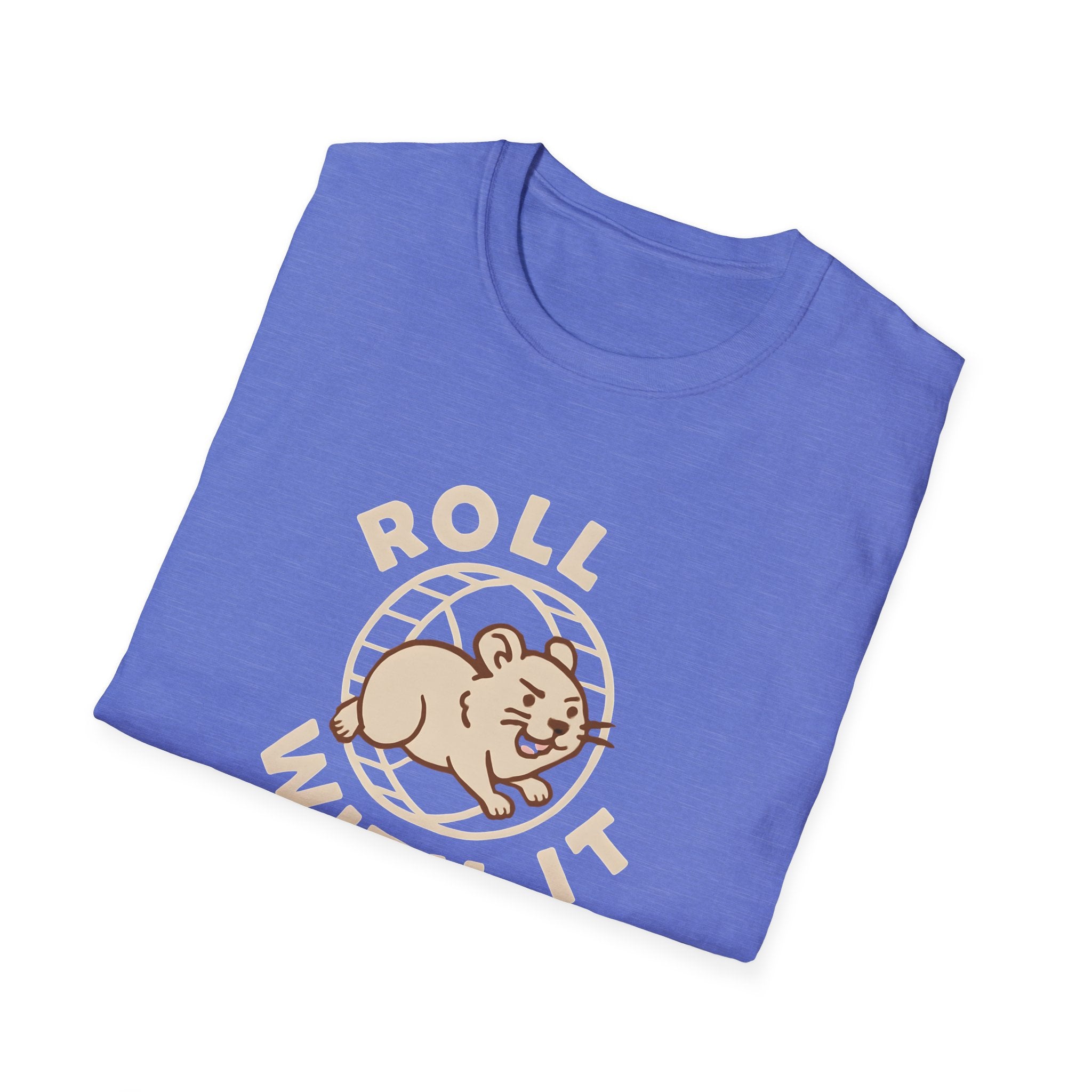 T-Shirt — "Roll With It" Cute Hamster Graphic Tee