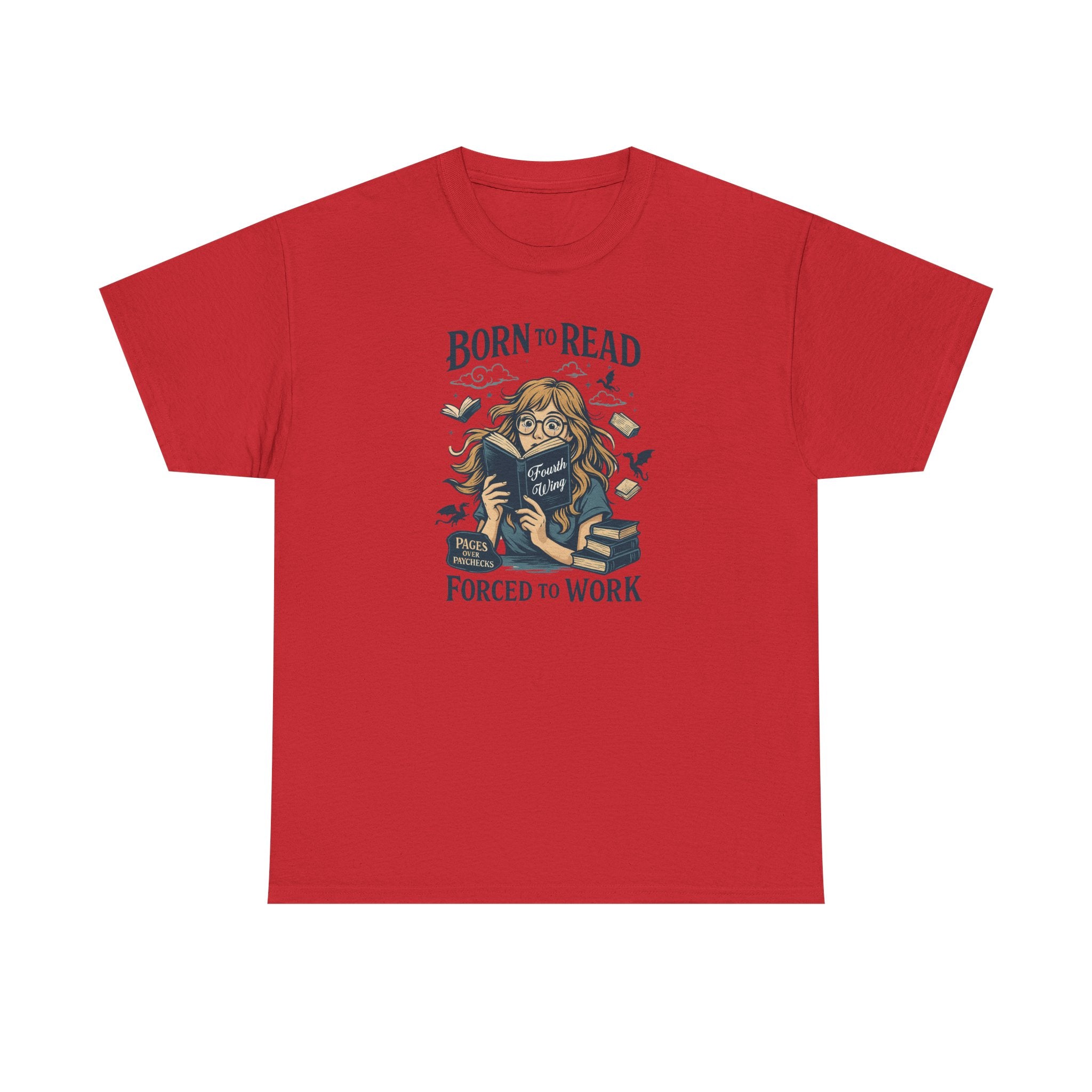 "Born to Read, Forced to Work" Book Lover Graphic Tee