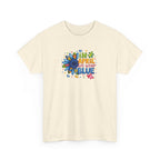"In April We Wear Blue" Autism Awareness Floral Tee