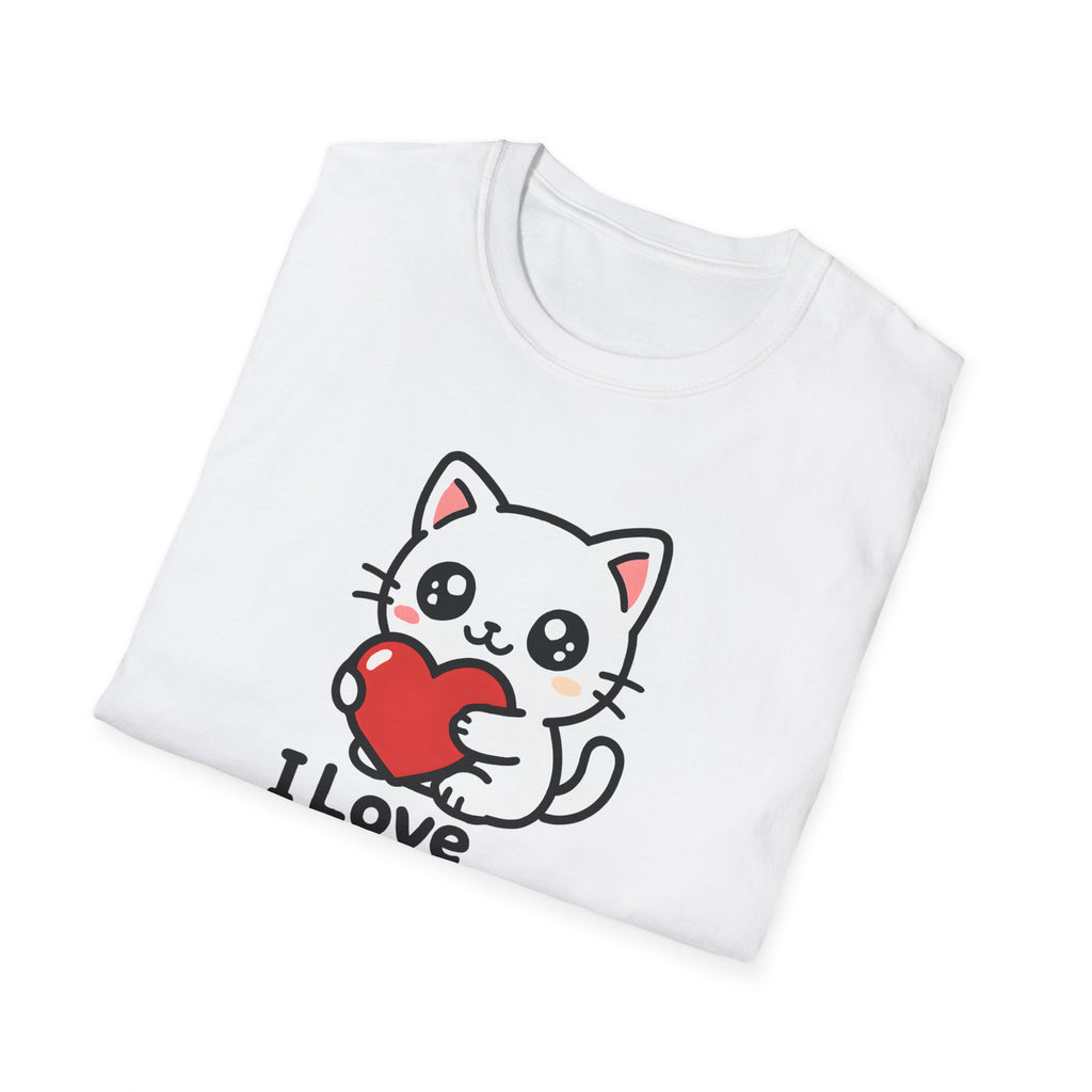 I Love My Cat Cute Cartoon Tee - Cat Lover Heart T-Shirt