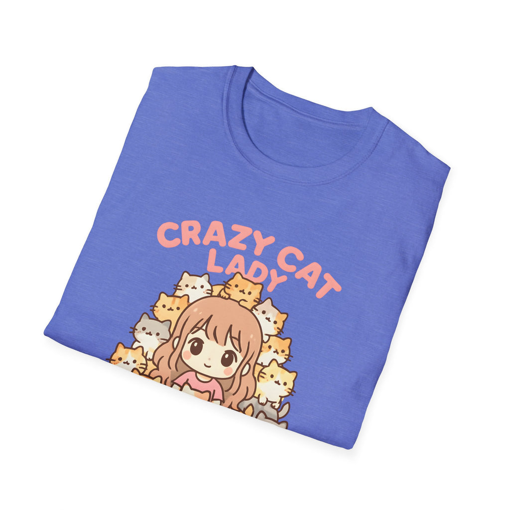 Crazy Cat Lady T-Shirt — Cute Anime Cat Mom Graphic Tee