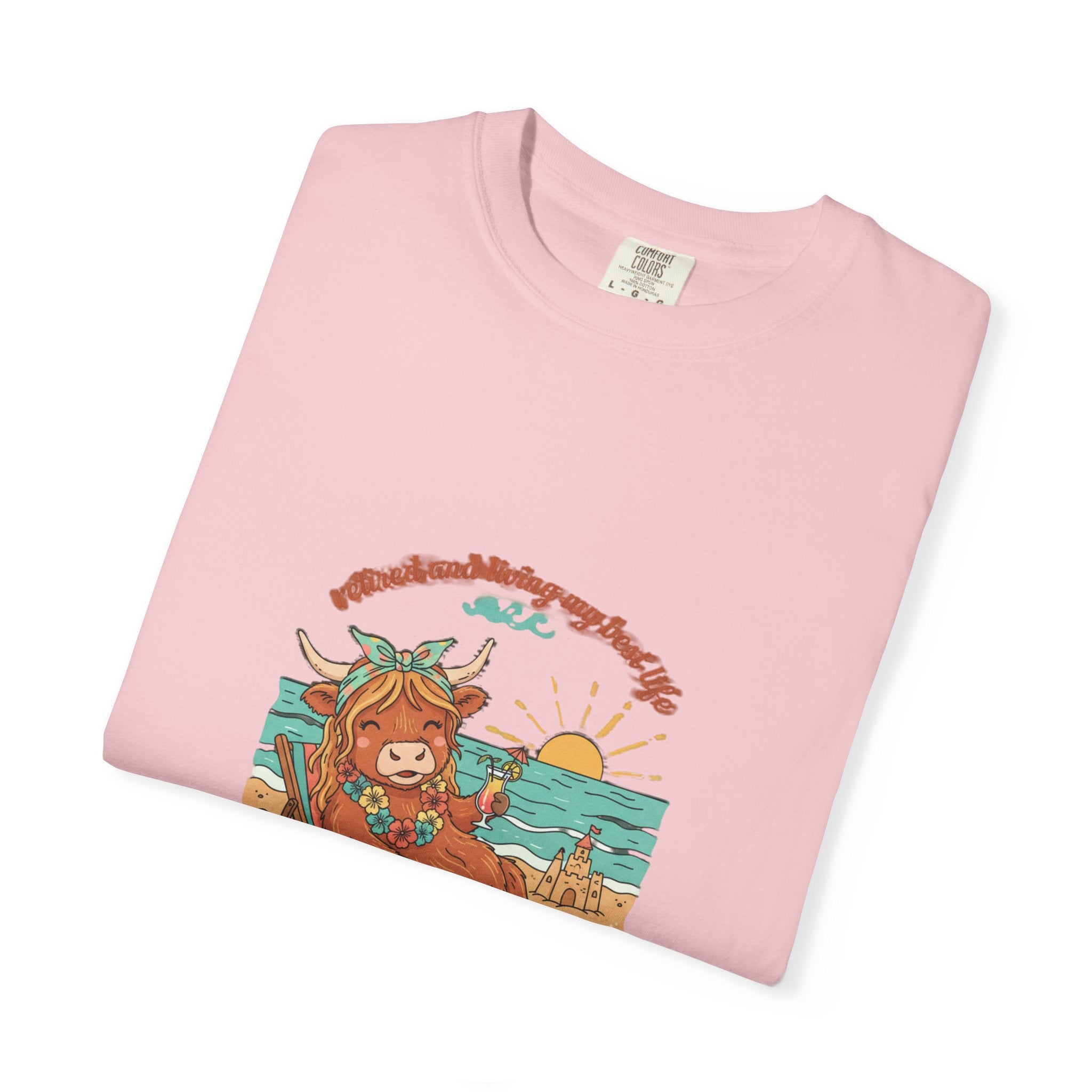 Retired Highland Cow at the Beach T-shirt