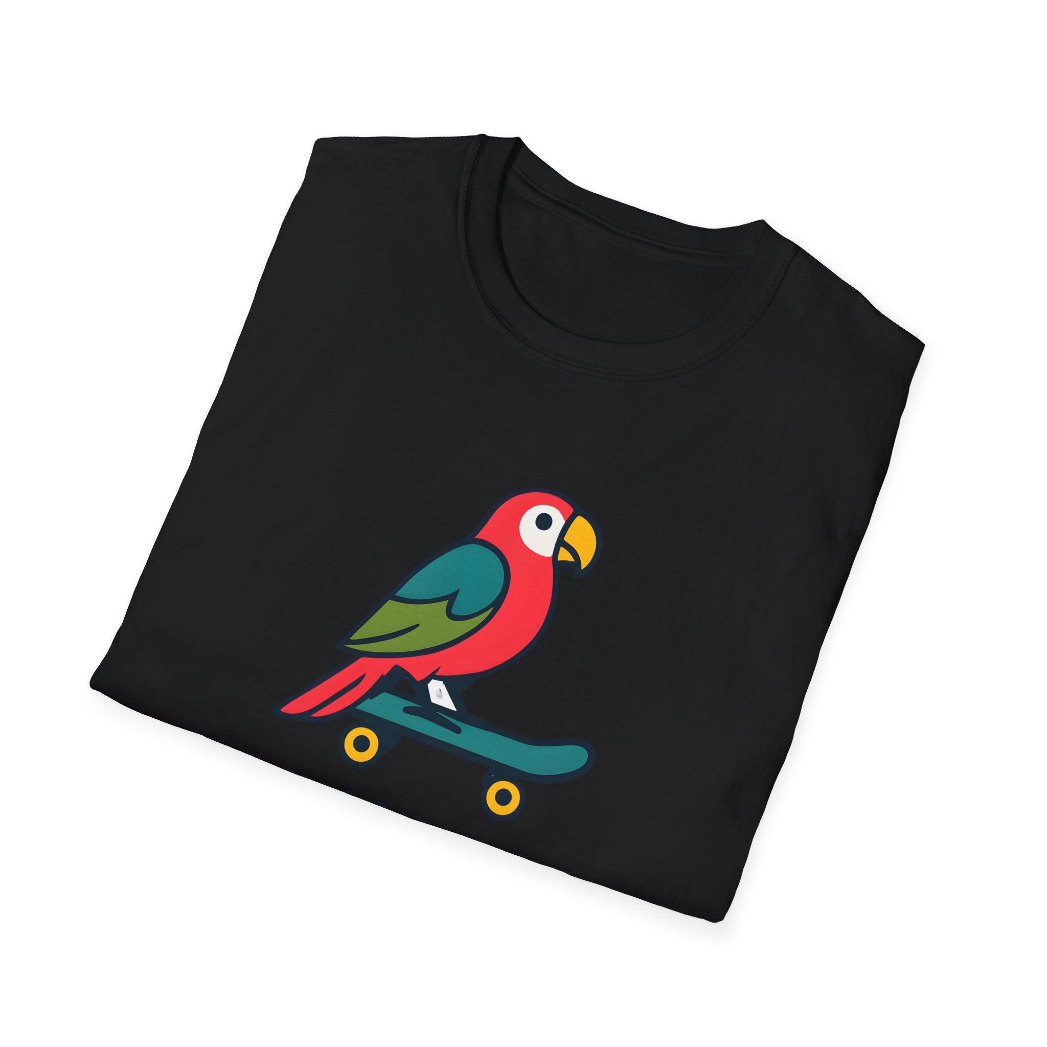 Winging It Parrot T-Shirt — Cute Skateboard Bird Graphic Tee