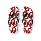 OU Crimson Logo Flip Flops — College Pride Beach Sandals