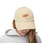 Distressed Chiefs Baseball Cap — Vintage Football Fan Hat
