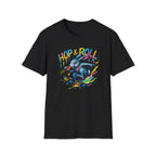 Hop & Roll Skateboard Bunny T-Shirt — Skateboarder Easter Graphic Tee