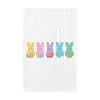 Easter Bunny Row Waffle Weave Kitchen Hand Towel