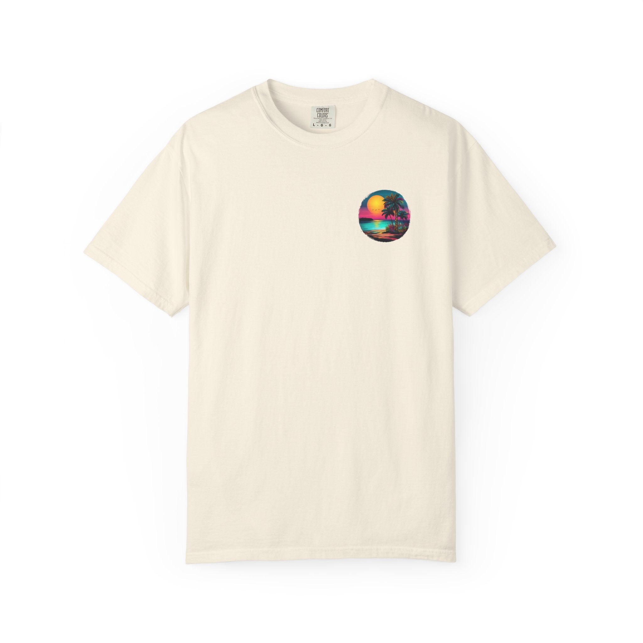 Sunset Sand T-Shirt — Palm Tree Beach Graphic Tee